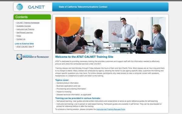 AT&T CALNET Training website