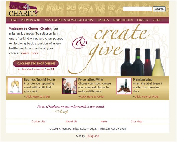 Cheers 4 Charity website